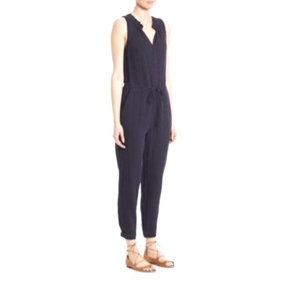 Rebecca Taylor gauzy navy jumpsuit